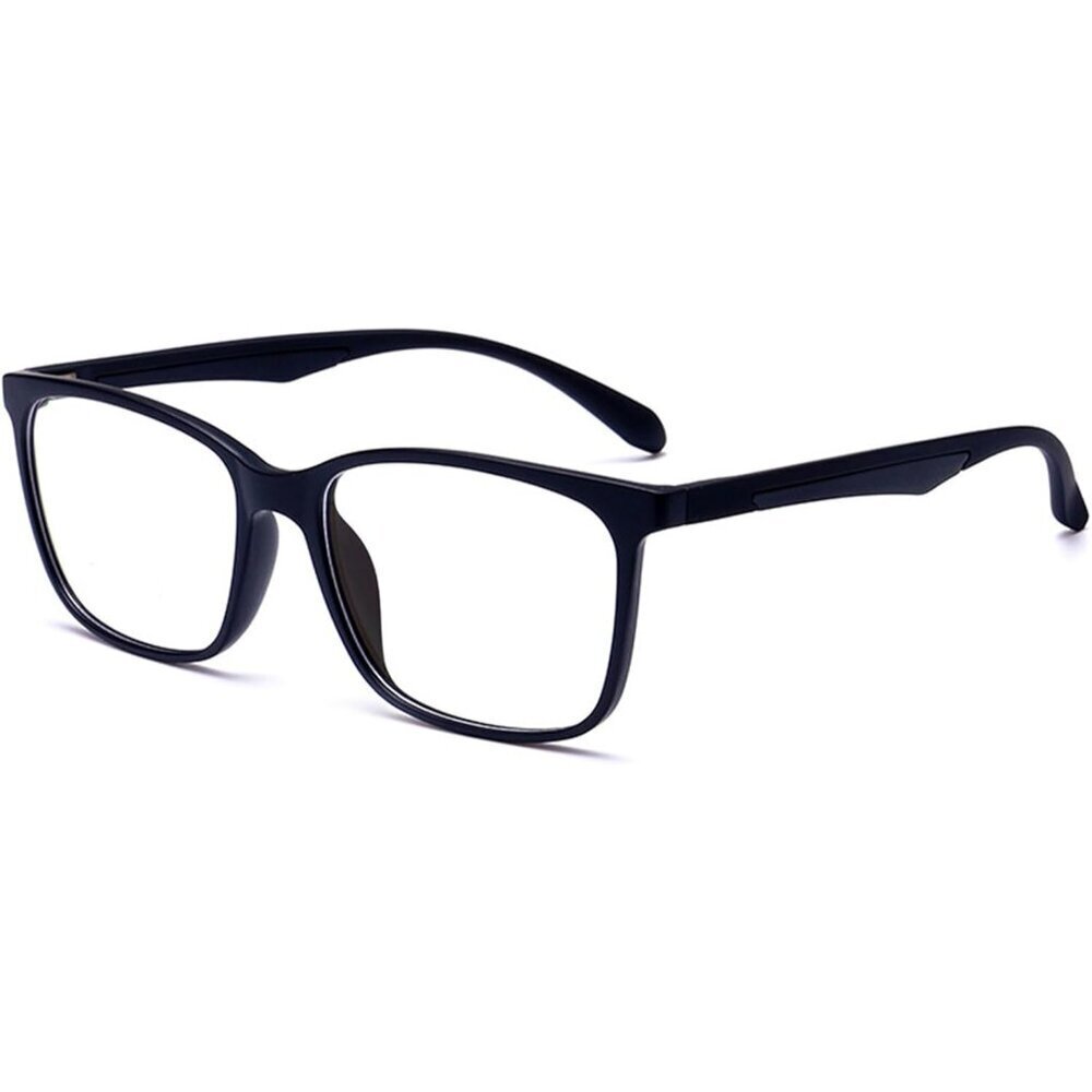 Unisex Black Square Lightweight Frame Anti Eyestrain Light Blocking Glasses